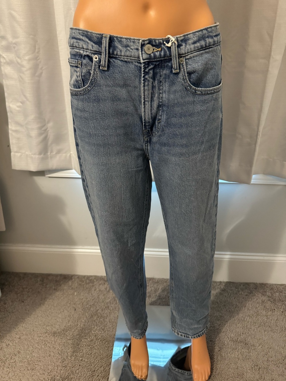 Cool Lucky Brand size 6 28 blue denim boyfriend mid rise straight leg jeans new